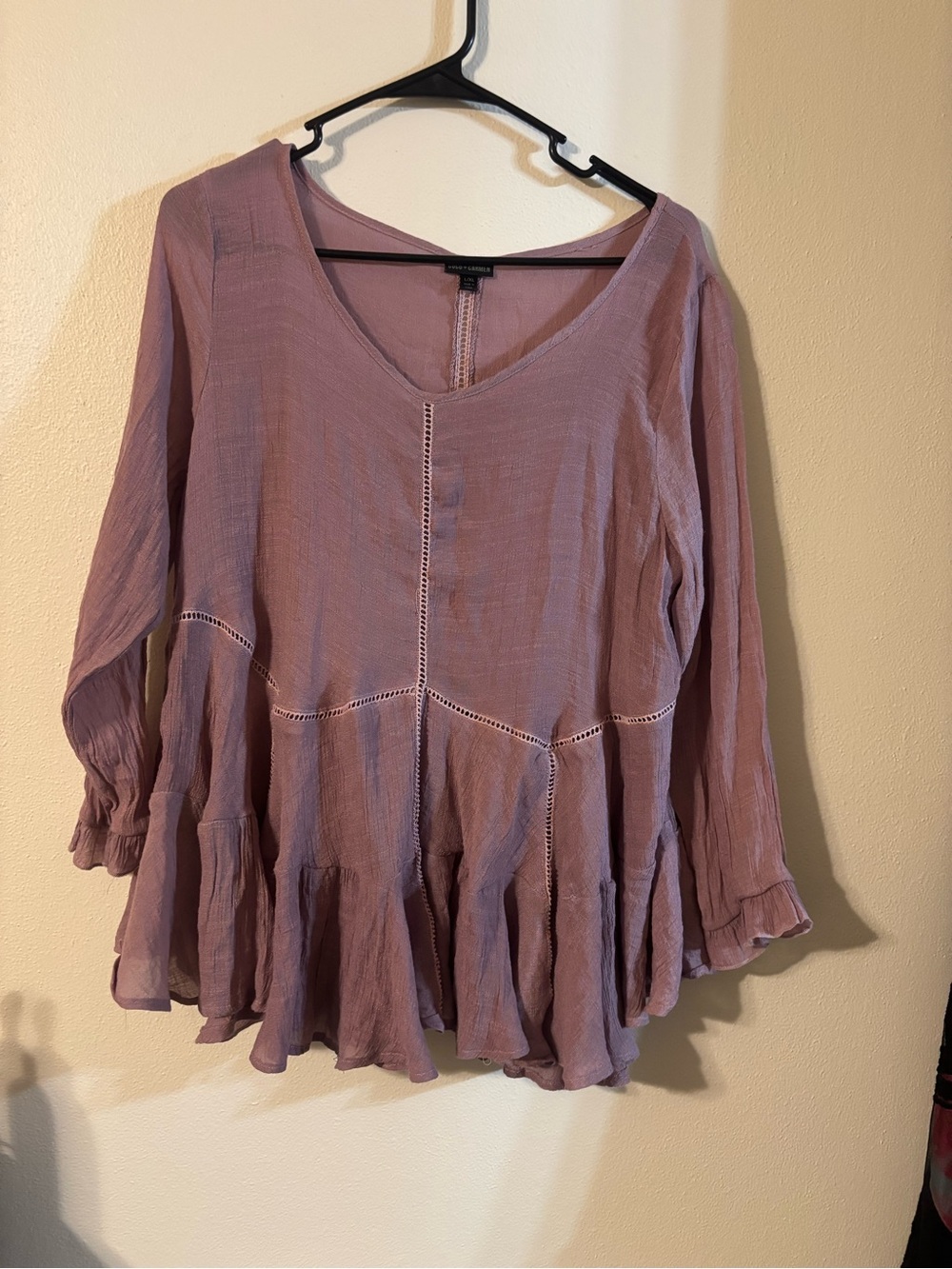 Coco + Carmen Dusty Mauve Ruffled Tunic Top